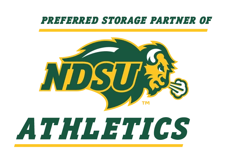 NDSU Bison logo with text reading "Preferred Storage Partner of NDSU Athletics"